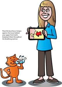 Place tongue on the roof of your mouth, helps keep the jaw relaxed. Drink water!