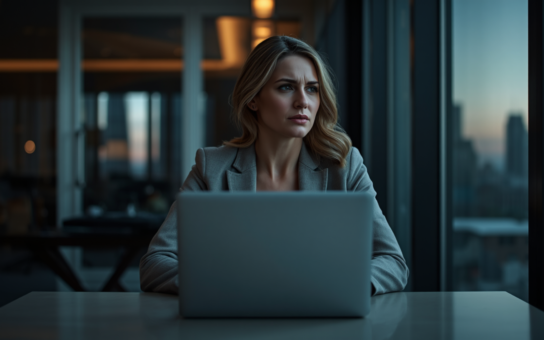 Successful woman entrepreneur experiencing overwhelm and neurological load while building her business